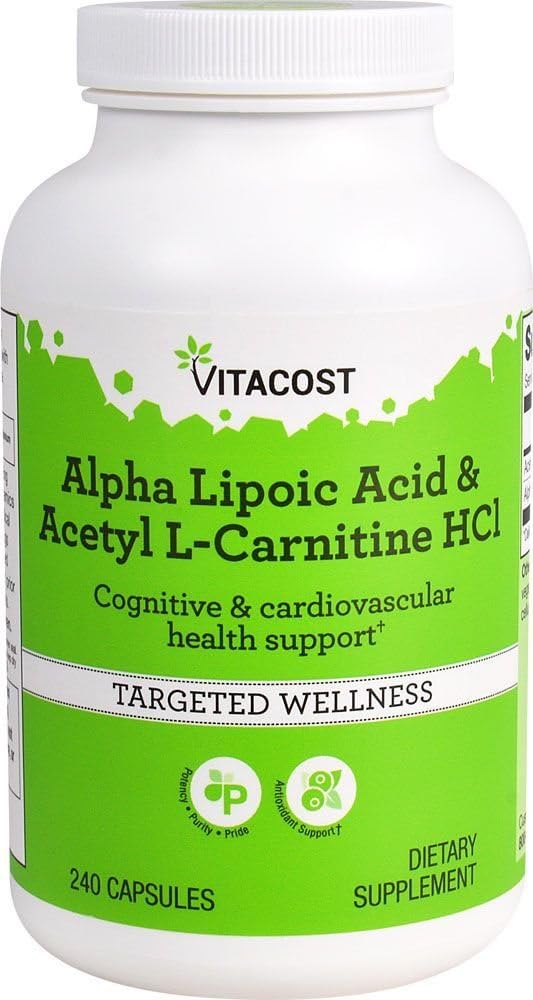 Vitacost Alfa Kyselina lipoová & acetyl L- karnitin HCl -- 700 mg - 240 tobolek
