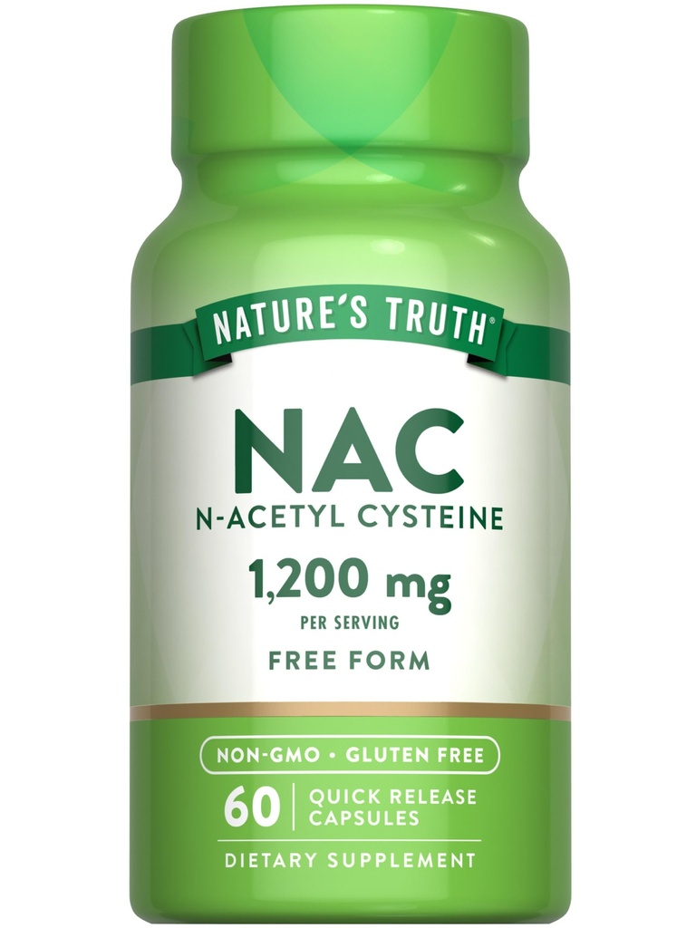 Příroda je pravda NAC dodatek 124; N Acetyl Cysteine 124; Free Form Amino Acid CLAS124; 1200 mg CLAS124; 60 Kapsle 124; Non-GMO a gluten zdarma dodatek