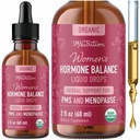 Hormon Balance Liquid Kapky 124; s Black Cohosh, StringNettle, Red Raspberry Leaf, Chasteberry & Více 124; Menopauza, Hot Flash, & PMS Relief Menstrual Bylinná podpora tinktura 124; Vegan Formule 124; 2oz