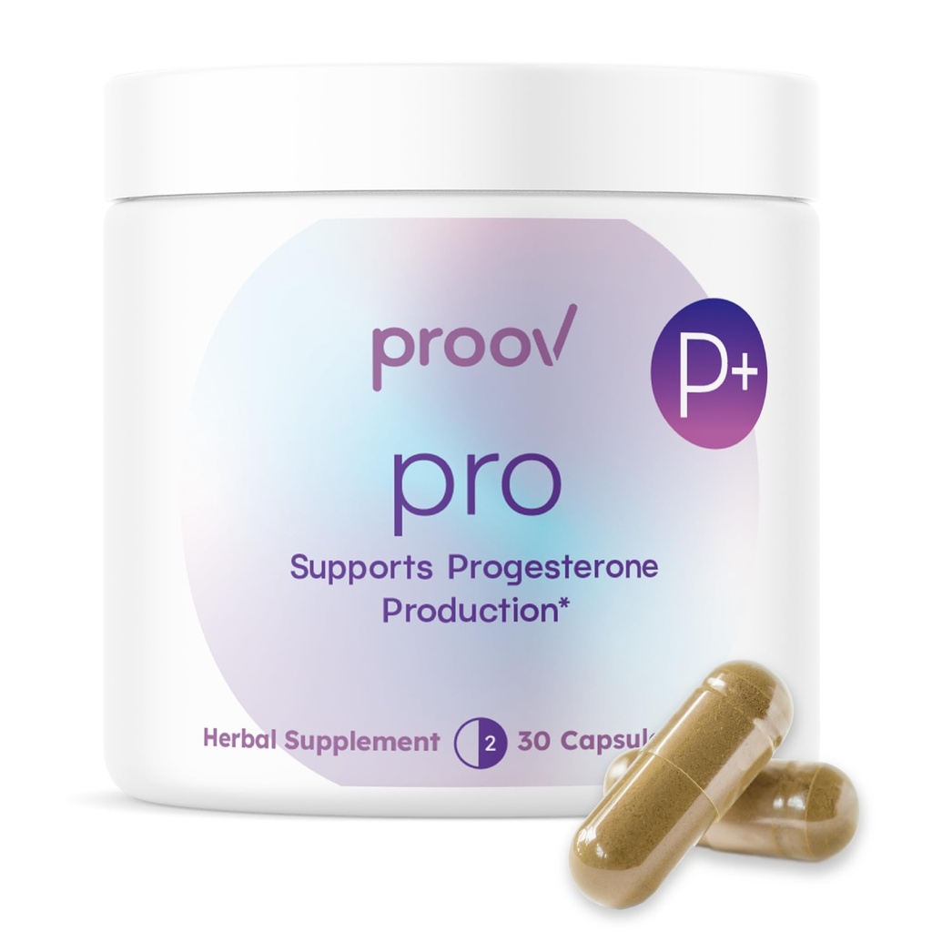 Proov - Pro - Promotes Progesterone Production - Hormone Balance for Women - Fertility & Menopause Support - Vitex, Ashwagandha, Maca - Herbal Supplement – 30 Capsules - 2 Month Supply