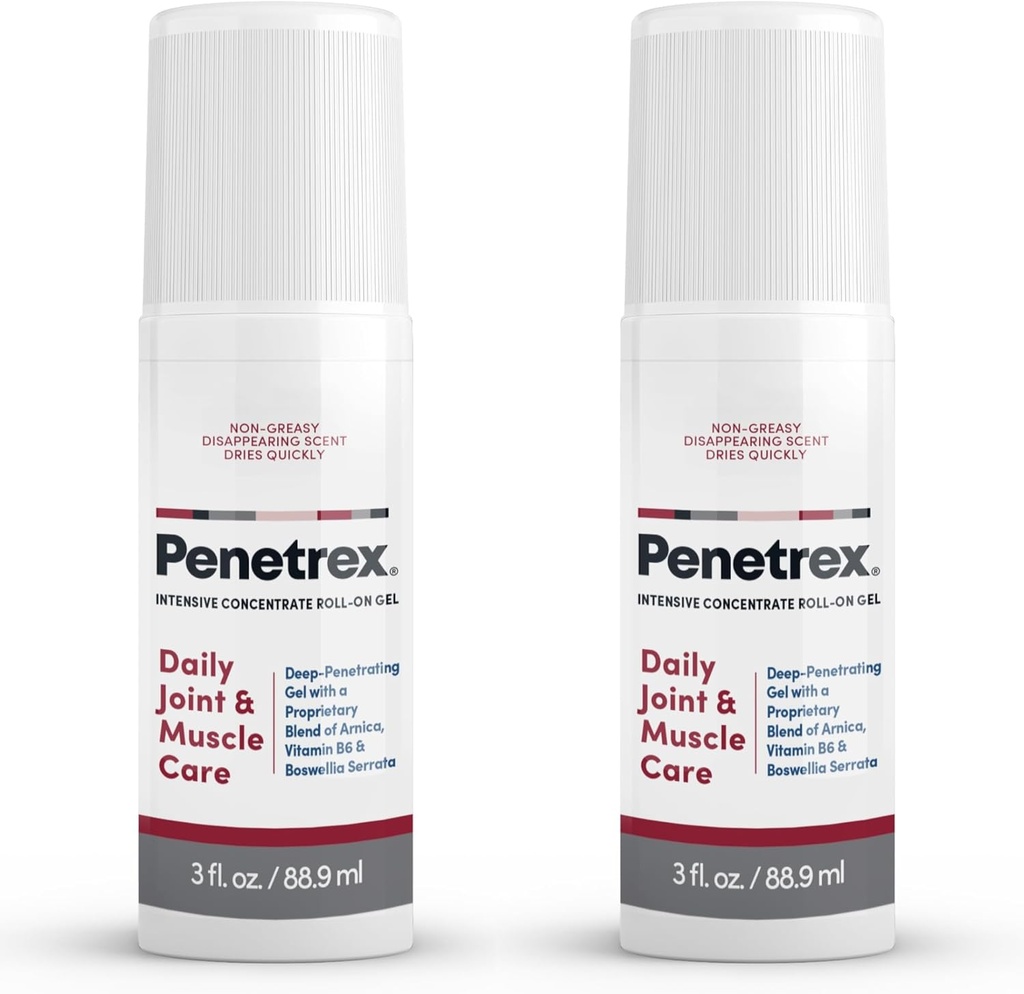 Penetrex Joint & Muscle Therapy - Soothing Gel for Back, Neck, Hands, Feet - Premium All Body Rub with Arnica, Vitamin B6 & MSM - 3oz Roll On Gel (2-Pack)