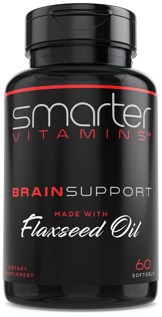 Smarter Brain Support Nootropní dodatek, Vyrobeno s Alpha-GPC, L-Tyrosin & Acetyl L-karnitin ALCAR, Flaxseed Oil, ALA DHA, 60 Softgel Energy Pills