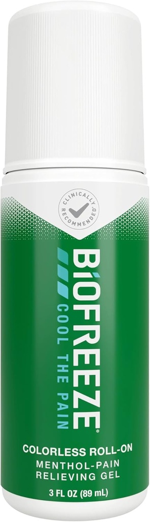 Biofreeze Roll On Pain Relief for Knee, Neck, Hip, Joint, Rameno, & Simple Backache, Artritis Pain Reliever, Cooling Sore Muscle Relief, FSA způsobilé, Menthol Gel 3 Fl Oz