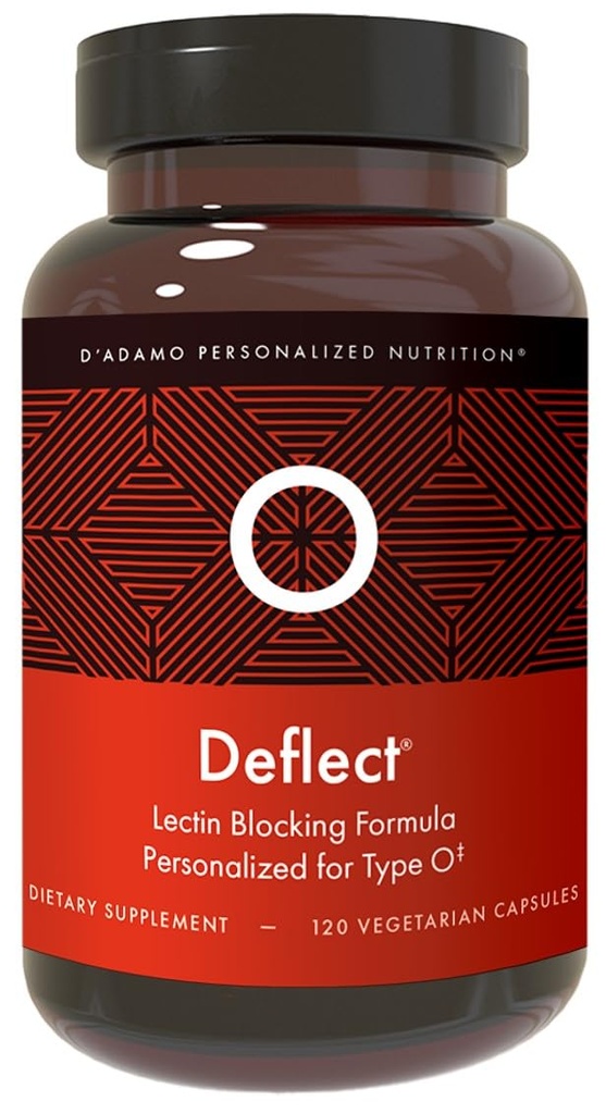 D 'Adamo Personalised Nutrition Deflect Lectin Blocker (krevní typ O) - 120 Vegetariánské kapsle. Metabolismus Booster. Imunitní podpora. Vyrobeno v USA.