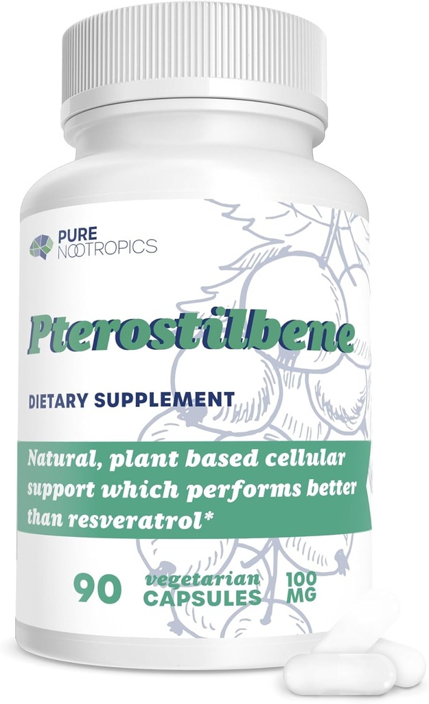 Čisté nootropics - Pterostilbene 100 mg Kapsle (90)