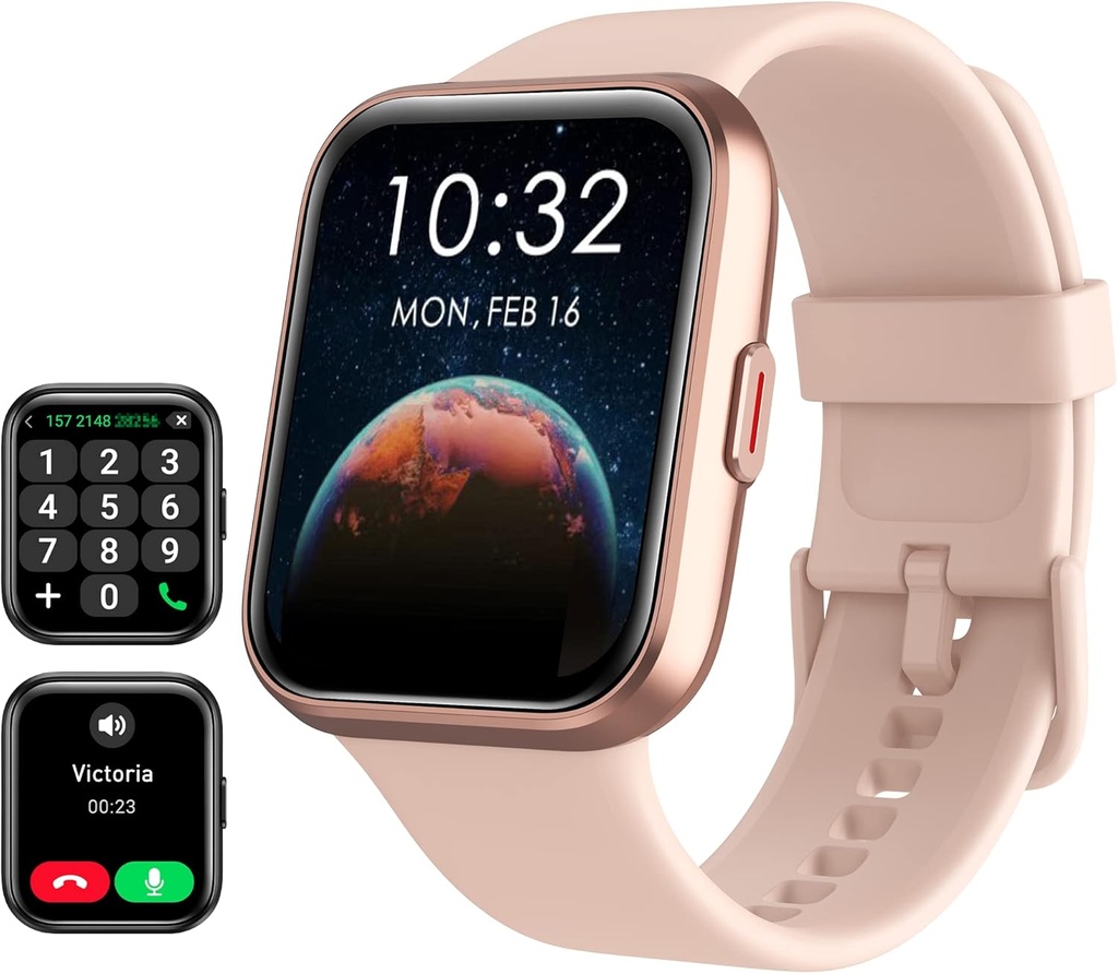 Smart Watch for Women Android & iPhone, Alexa Built- in, 1.8 "Touch Screen Fitness Tracker with Answer / Make Calls, IP68 Waterproof Heart Rate / Sleep / SPO2 Monitor, Pedometr, 100 + Sport Modes