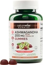 NatureWise Ashwagandha Gummies - Strawberry Kiwi - KSM-66 s vitaminem D3 - Calming Mood Support - Vegetarian - Non- GMO, želatina a gluten Free - 60 Počet [1- Month Supply]