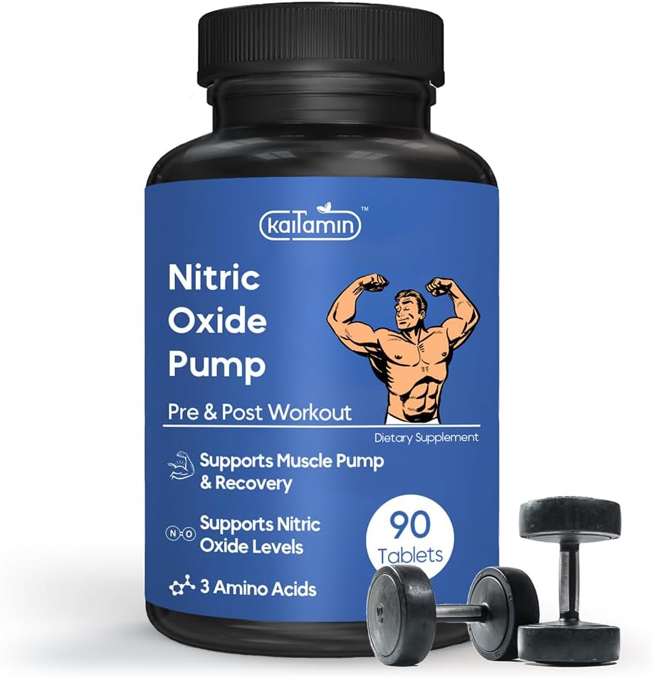 Příplatek oxidu dusnatého Pre Workout Dodatek pro muže 124; Svalový růst 124; Arginin glutamin & Ornithin - 90 Vegan, Non- GMO pilulky podporující mužské zdraví