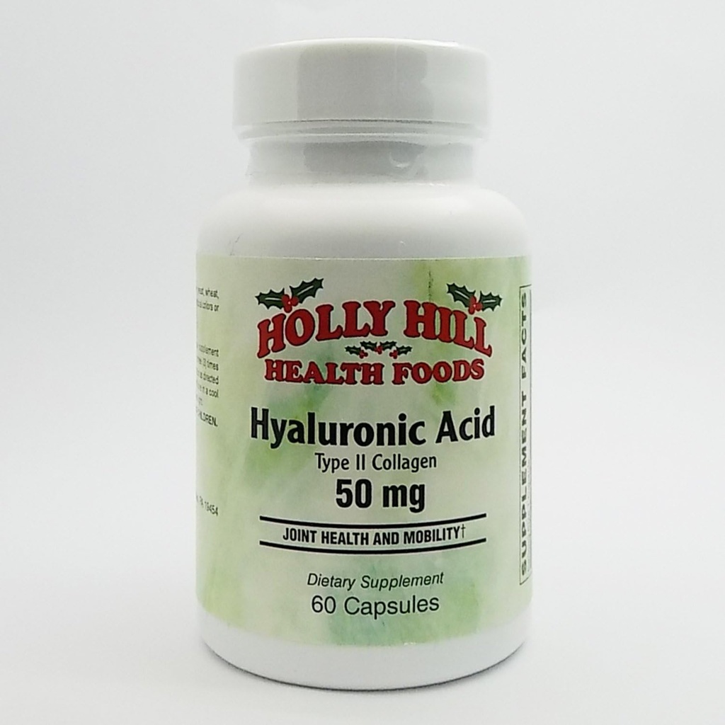 Holly Hill Health Foods, Hyaluronic acid (Typ II Kolagen) 50 MG, 60 Kapsle