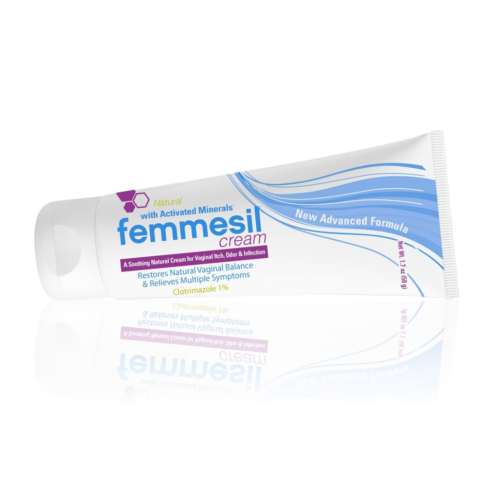 Femmesil Kvasinková infekce Léčba pro ženy, s Clotrimazol, Antimykotická vaginální krém pro uklidnění usazeniny Vaginal Itch & Irritation, Burning & Discomform, 1.7oz Tube