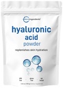 Mikro ingredience Hyaluronic Acid Serum Prášek, 100 Grams Ibrahim 124; Nízká molekulární hmotnost, Kosmetika stupeň Ibrahim 124; Hydratace kůže a podpora vlhkosti doplňky 124; Vegan, Voda rozpustný (během 2 hodin)