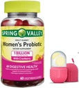 FitMania Spring Valley Ženské Cranberry Probiotický dodatek Spring Valley Vegetariánské gumy, Malina Lemon, 60 Počet a Dárkový Led Roller pro tvář