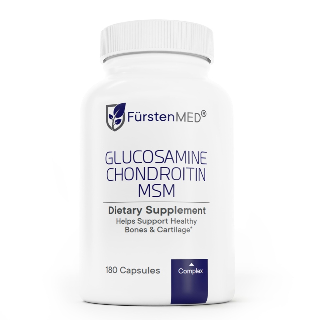 FürstenMED Glucosamine Chondroitin MSM Dodatek - Chondroitin & Glucosamin Nutriční doplňky pro kosti a normální chrupavky Zdraví - Podpora normálního společného zdraví s vitamínem C - 180 Kapsle