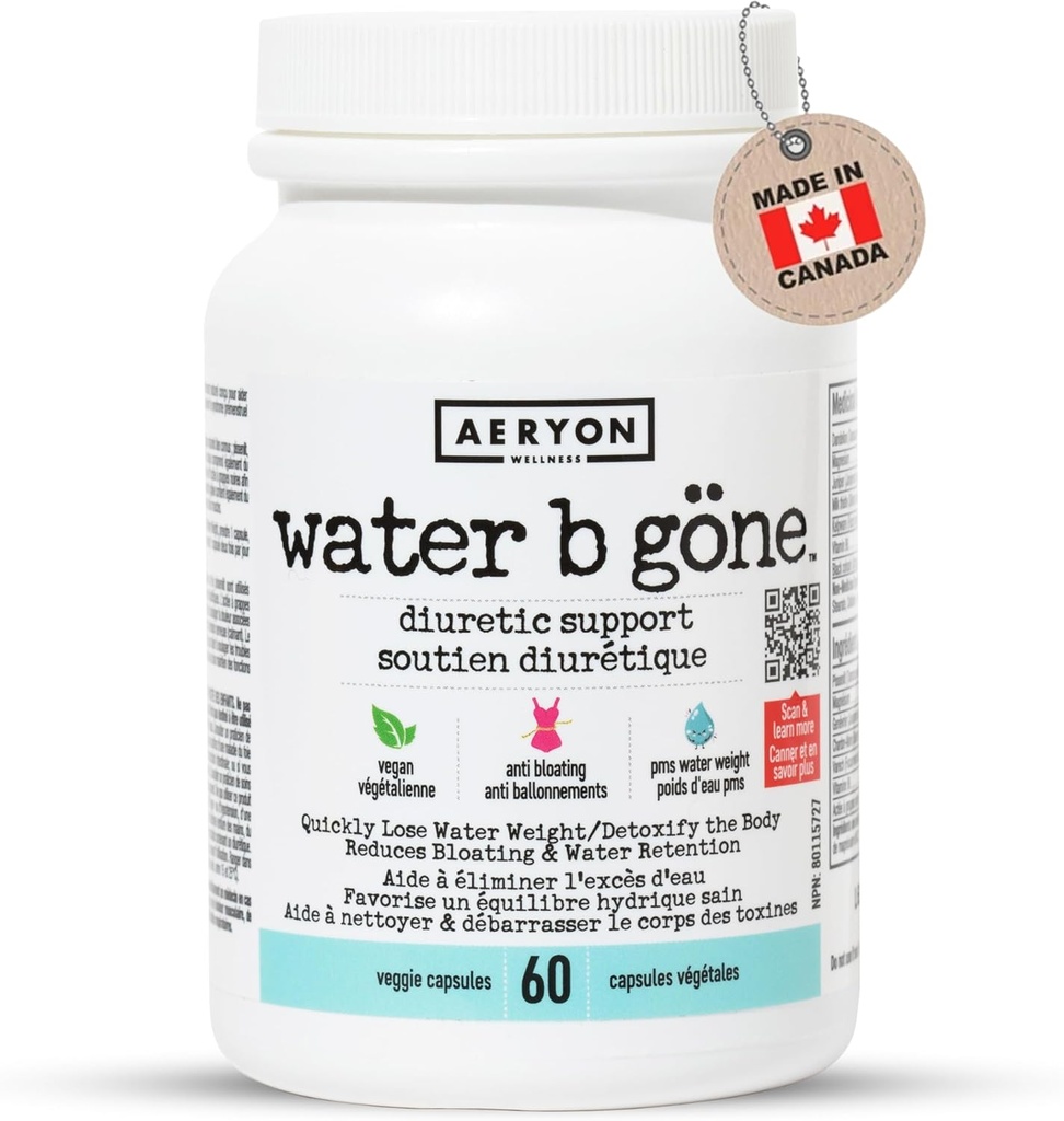 Water B Gone - Diuretické pilulky pro ženy - Snížit zadržování vody a nafouknutí - Najděte PMS Relief - 60 Vegan Kapsle - 20 denní zásobování
