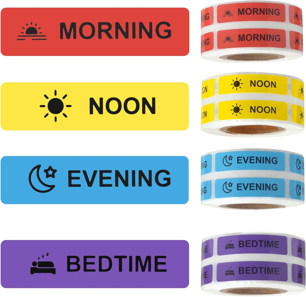 Lékařské nálepky Léčebné návody Nálepka Stálá kniha Nálepka AM NOON PM pro Pill Case Planner 0.4 * 1.6inch (Ranní poledne večerka)