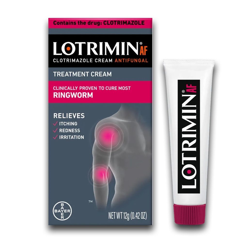 Lotrimin AF Ringworm Cream Clotrimazol 1% - Klinicky osvědčená účinná antimykotická krém Léčba většiny Ringworm, Pro dospělé a děti nad 2 roky, .42 Ounce (12 Grams)