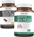 Black Seed Oil & Irish Sea Moss (1-Month Supply) - Wellness Duo Bundle of Black Seed Oil (60 Kapsle)