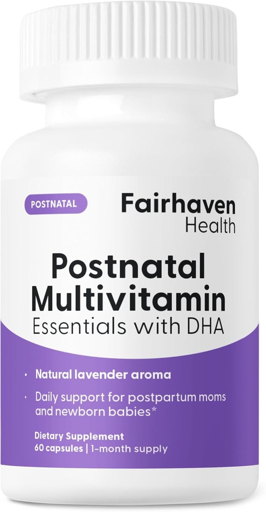 Fairhaven Zdraví Postnatální Multivitamin Essentials CLAS124; Vegan Daily Multivitamin for Postpartum Women CLAS124; Kojení Matka a Baby Development Support CLAS124; Gluten, Dairy, Soy Free CLAS124; Non- GMO CLAS124; 60 Kapsle