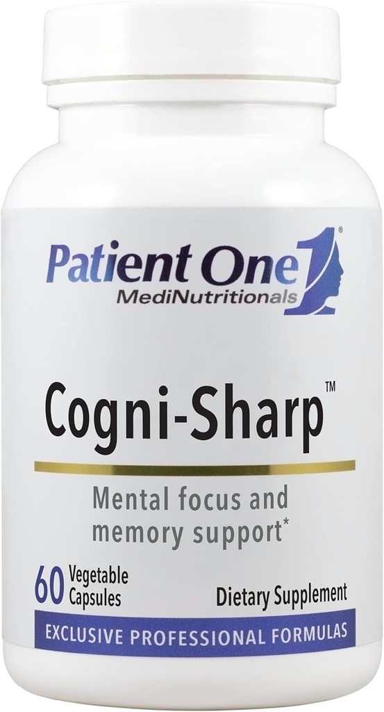 Pacient One Cogni- Sharp 124; Doplněk k podpoře rozpoznávání, zaměření a duševní jasnosti * Gingko, Lví hříva, Bacopa a další 124; 60 Kapsle