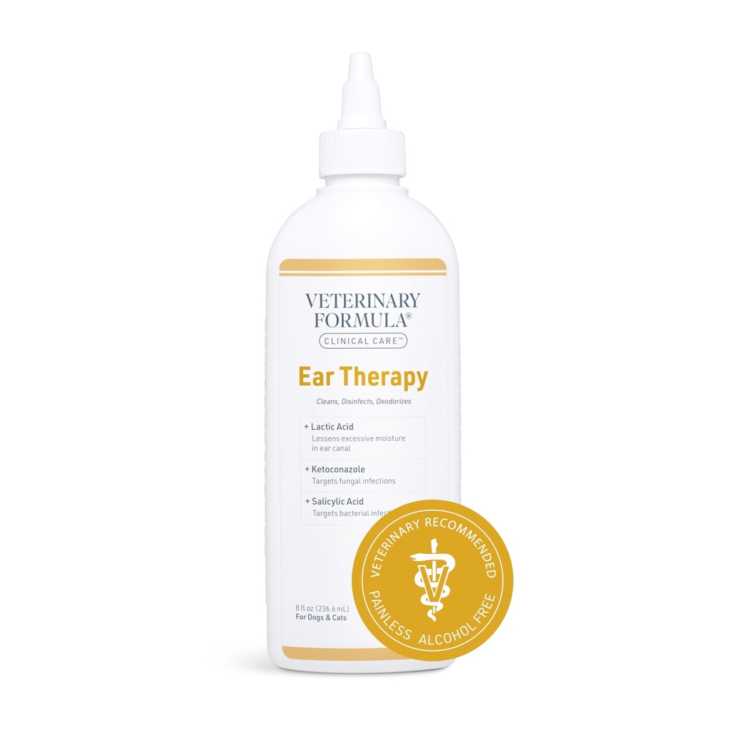 Veterinární formule Clinical Care Ear Therapy, 8 oz. - Cat and Dog Ear Cleaner - Pomáhá Soothe Itchiness and Clean The Ear Canal of Dethers and Buildup