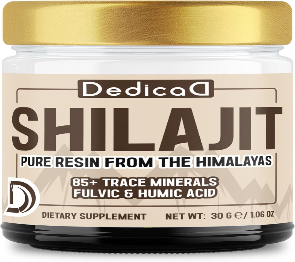 Shilajit Pure Himalayan Organic Resin 30grams - Shilajit Supplement Obsahuje přírodní Fulvic, Humic Acid & 85 Ostatní - 60 Služeb pro rovnováhu těla, srdce, imunitní zdraví
