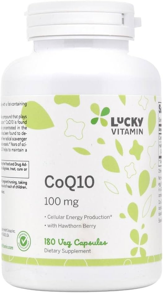 Lucky Vitamin - CoQ-10 s Hawthorn Berry 100 mg. - 180 Veg Kapsle