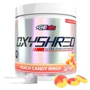 EHP Labs OxyShred Pre Workout Powder - Presping Powder with L Glutamine & Acetyl L Carnitin, Energy Boost Drink - Peach Candy Rings, 60 Servings