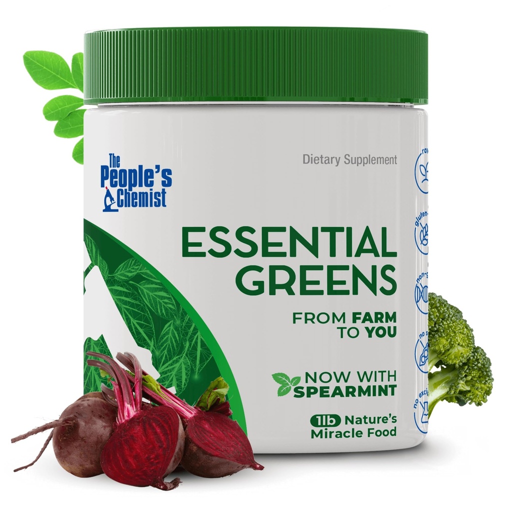 Lidový chemik The Essential Green Powder - Organic Moringa, Spirulina, Beetroot a Probiotika