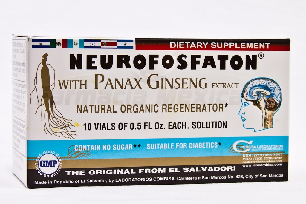 Neurofosfaton s výtažkem Panax Ginseng - zdravější funkce mozku - 10 VialsY