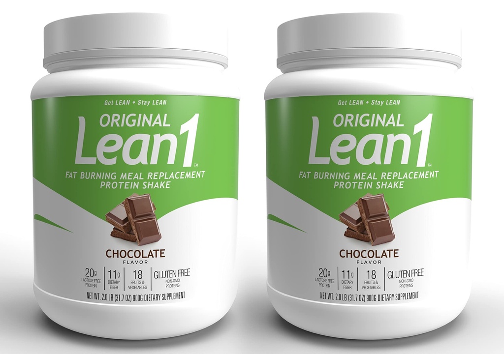 Lean1 Krmiva Náhradní protein Shake, Čokoláda Flavor, 2-PACK 15 Podávající Tubs