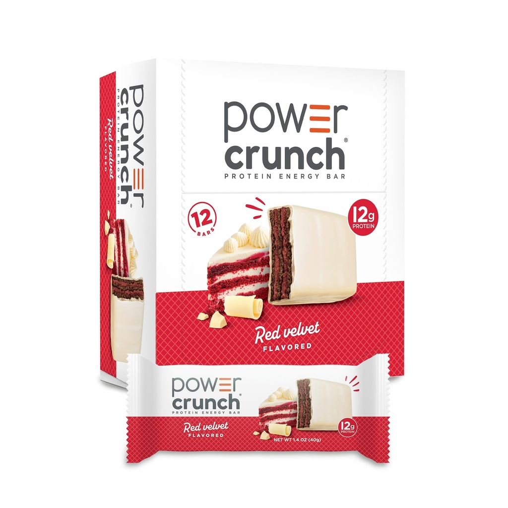 Power Crunch Protein Wafer Bary, High Protein Snacks s lahodnou chutí, Red Velvet, 1.4 Ounce (12 Počet)