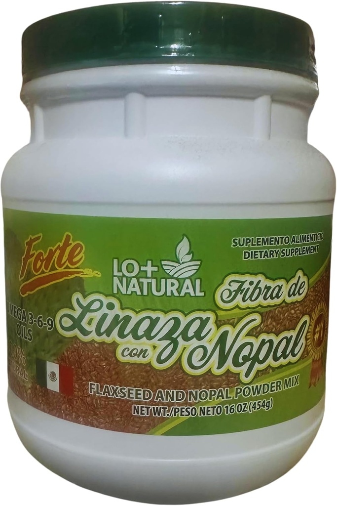 Linaza con Nopal Forte (1LB) 100% přírodní směs země Linaza - Nopal Cactus Powder Mix Extrémně efektivní Flaxseed & Nopal Powder Mix 16oz Dietární dodatek