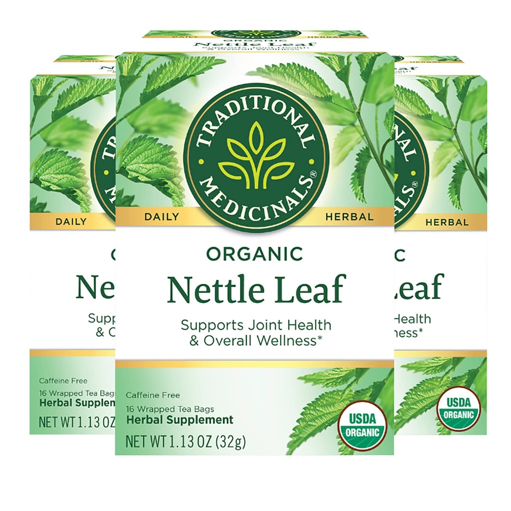 Tradiční léky Organic Nettle Leaf Bylinný čaj, podporuje společné zdraví a celkové Wellness, (balení po 3) - 48 Tea Bags Celkem