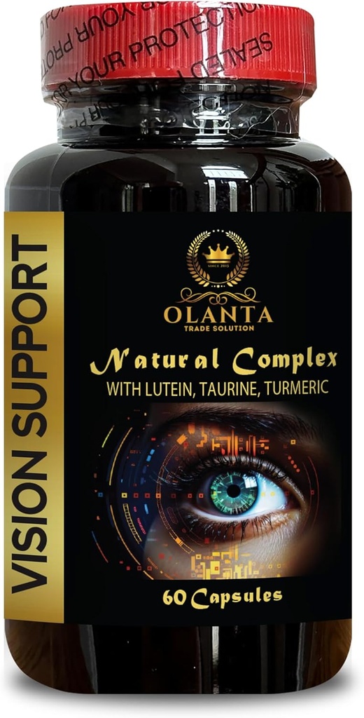 Podpora vidění - Advanced Eye and Vision Support Formule, Taurin Zdravotní výhody, Kurkumové kapsle, Grape Seed Extract Bylinné - 1 Lahvička