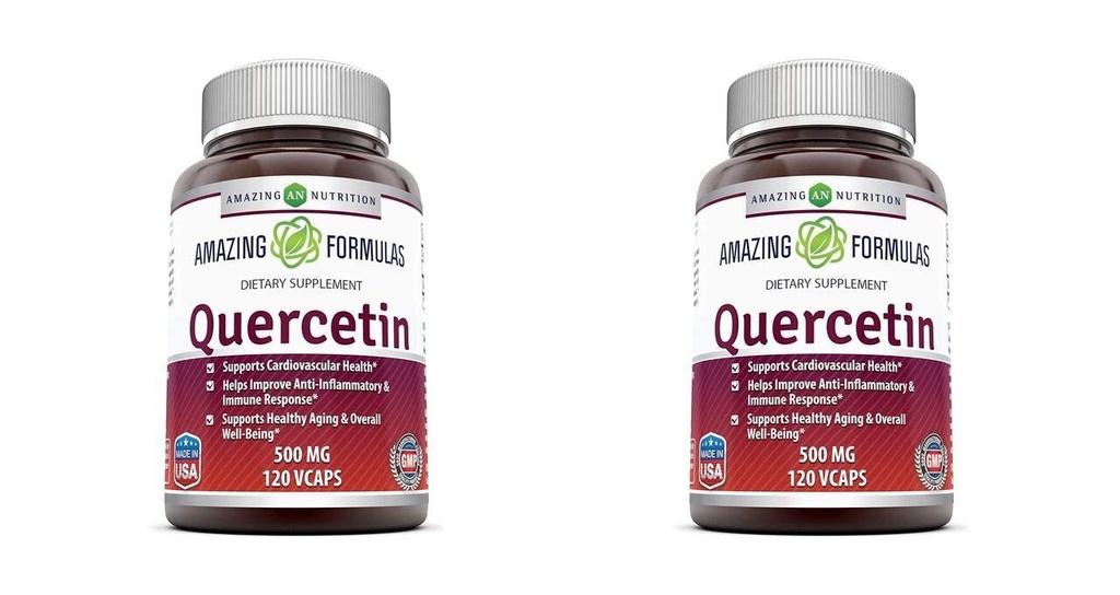 Amazing Applicas Quercetin 500 Mg, 120 VCaps - Dietní dodatek, Vegan Kapsle, Non-GMO, Gluten Free - Optimální s vyváženou stravou a pravidelné cvičení