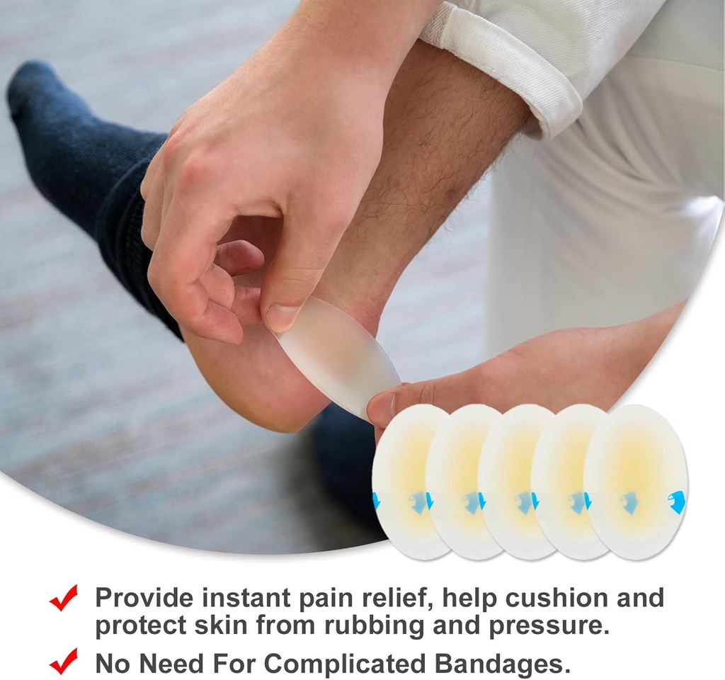 Blistr Cushions (15PCS) Gel Hydrokoloidní těsnění Obvazy pro prsty, Prsty, podpatky - vodotěsné Blistry Prevention Pads, Ultra- Thin Adhesive