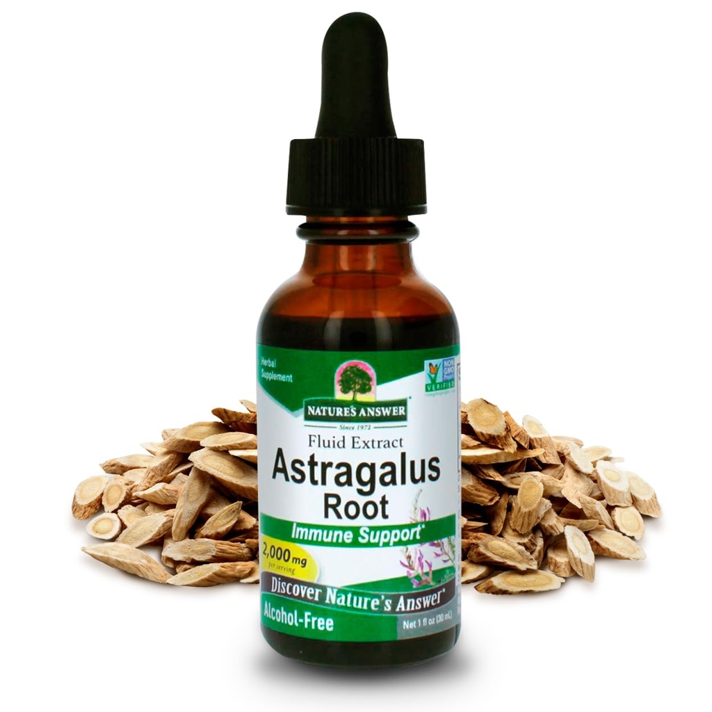 Odpověď přírody Astragalus Root Alkohol zdarma Bylinný dodatek 1 Ounce (2 Pack) 124; Imunitní podpora CLAS124; Podporuje kardiovaskulární zdraví CLAS124; Přírodní stres Reliever