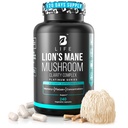 Lví hříva Houbové kapsle - Paměť, Focus & Clarity - Nootropní doplněk mozku s Ashwagandha, Thiamin (B1), Magnesium L- Threonát - Kognitivní a mozková podpora pro duševní energii, 240 Caps