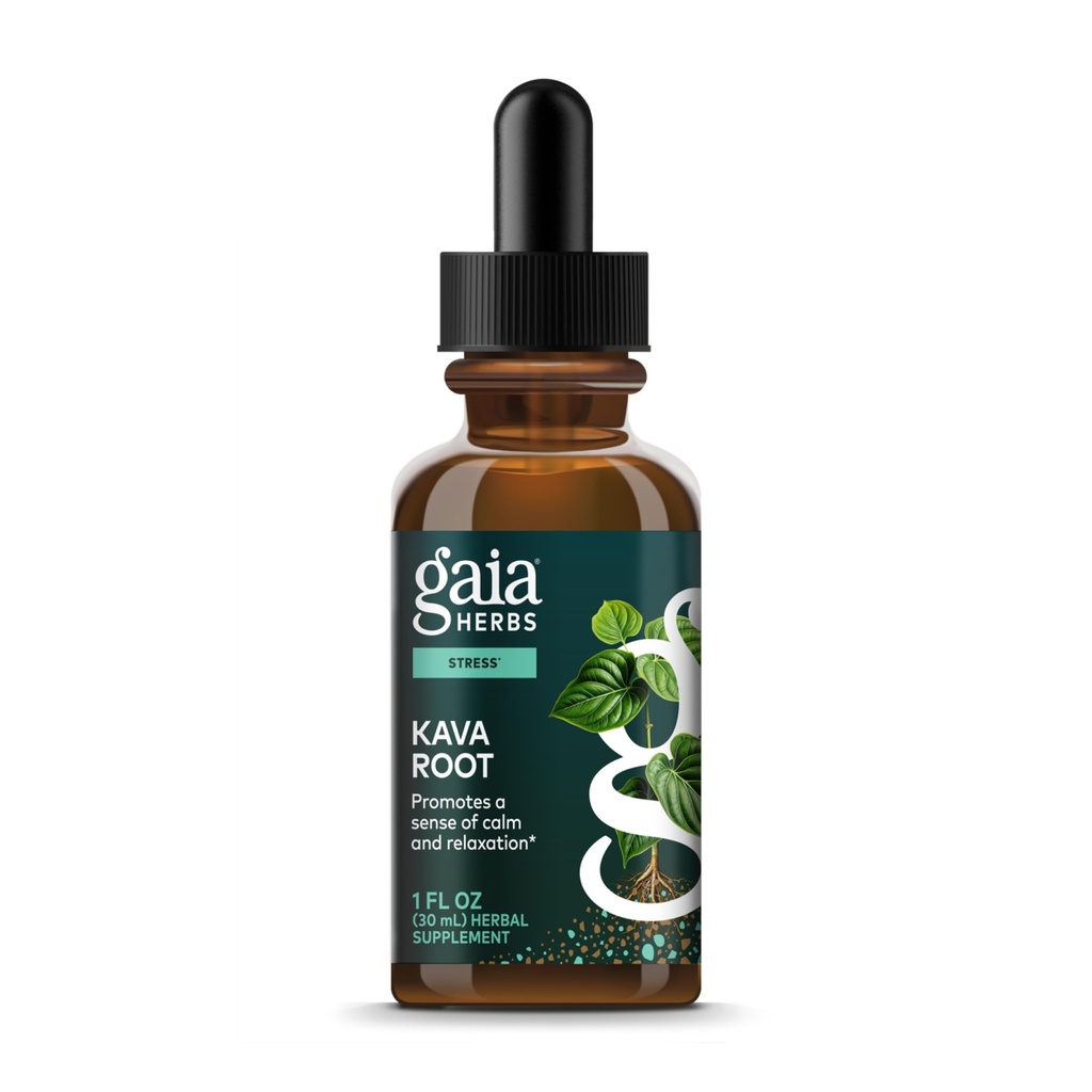 Gaia Herbs Kava Root Extra Síla - Pomáhá Sustain smysl přirozeného klidu, relaxace, * a emocionální Wellness během časů stresu - Vyrobeno s Noble Kava Cultivars - 1 Fl Oz (20- Day Supply)
