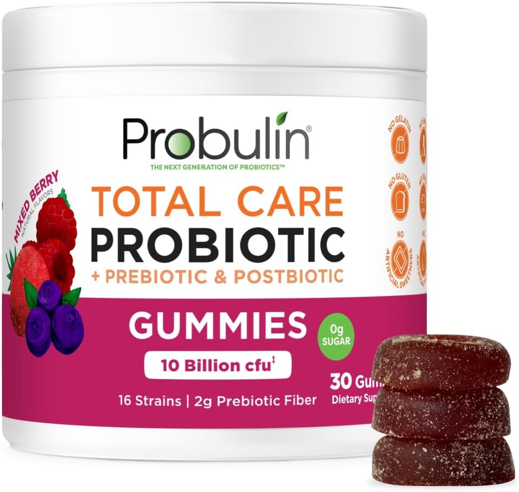 Probiotická + prebiotická + postbiotická guma - Smíšené Berry 30ct