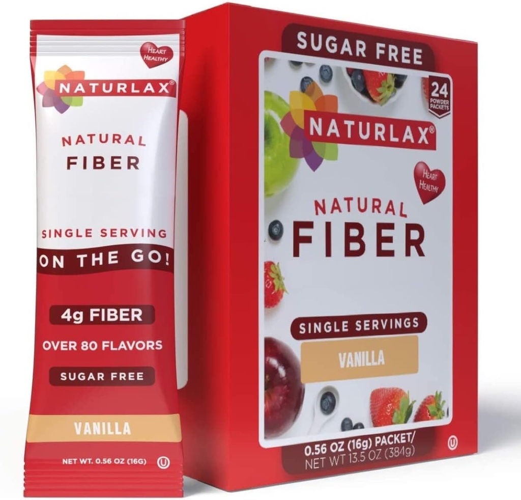 Sugar- Zdarma vanilková ochucená Psylium Husk, 24 Fiber Packets