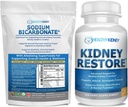 Ledviny Obnovit organické Bikarbonát sodný Alkalický dodatek 1LB Cleanse 60 Caps Bundle - Podporuje ledvinové zdraví, Neutralizuje žaludeční kyseliny, Alkalické Superfoods, imunitní podpora, Antacid & Vitamins f
