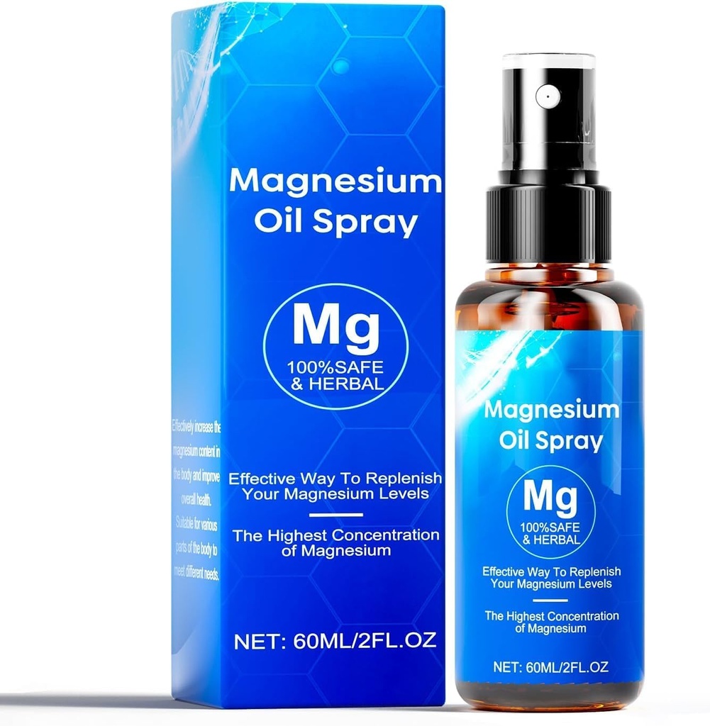 Hořčík olej Spray, 60 ml Hořčík Spray, 100% organický hořčík olej Extra síla, Promotes klid spánek a relaxace, Hořčík Spray pro nohy, Spánek a tělo, Snadná absorpce a použití