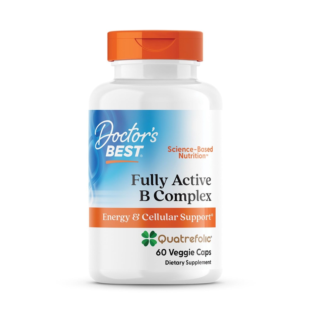 Lékař je nejlepší plně aktivní B komplex, Energy & Cellular Support, Non- GMO, gluten Free, Soy Free, Vegan 60 Veggie Caps