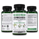 Sibiřská zelená organická Ashwagandha kořen s Astragalus & Sibiřská Eleuthero Ginseng Komplex 60 Kapsle Výkonná bylinná podpora