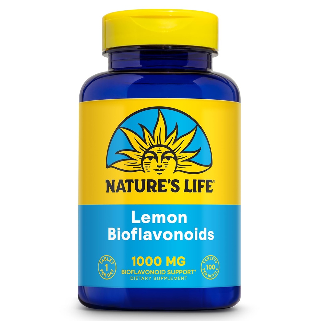 Příroda život Lemon Bioflavonoidy 1000mg - Citrus Bioflavonoidy Dodatek s Hesperidin a Rutin - Antioxidant a buněčná podpora, Vitamin C Absorpce - 60 Den Garance, 100 Serv, 100 Tablety