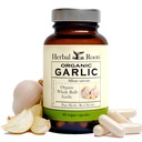 Herbal Roots Organic Whole Bulb Česnek pilulky - Potent Extra síla 124; 600 mg - 60 Organic Vegan Kapsle