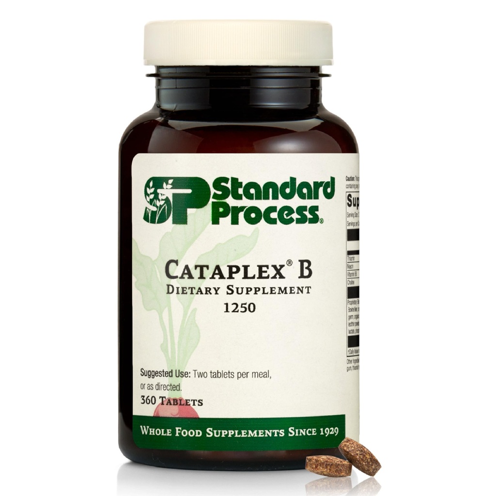 Standard Process Cataplex B - Celý potravinový vzorec s niacinem, vitaminem B6, thiaminem a inositolem pro srdeční zdraví, metabolismus a údržbu cholesterolu - 360 tablet