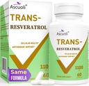 Ultra čistota Trans- Resveratrol 1100mg, 3-in-1 Advanced Formule Organic Resveratrol Dodatek, Max Antioxidant, Anti- Aging, Skin Health, lmmune & Energy, 1 Pack