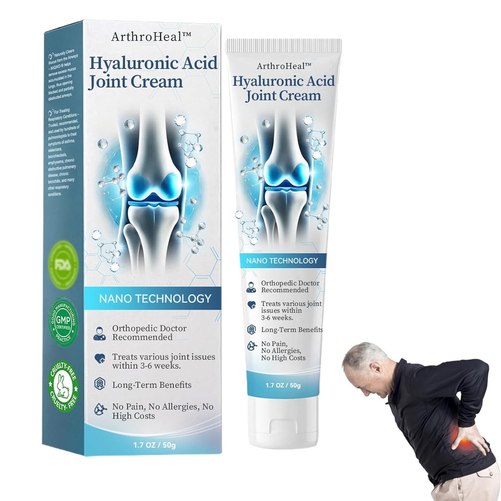 ArthroHeal Hyaluronic Acid Joint R- epair Cream, ArthroHeal Joint Cream, Rychle zmírnit kloubní nepohodlí, Rychle zmírnit kloubní nepohodlí, vhodné pro společné činnosti v celém těle (1)